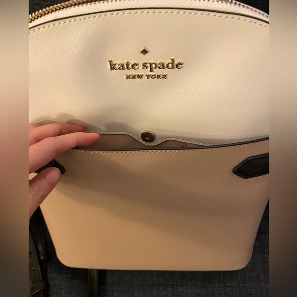 Kate Spade Staci Saffiano Leather Dome Backpack Warm Beige Multi - Picture 2 of 9